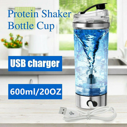 Portable Electric Protein Shaker Bottle | USB Rechargeable Mixer for Shakes, Smoothies & Coffee | BPA-Free Fitness Blender Cup